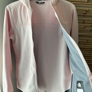 North Face Fleece Jacket with hood Juniors XL Pink EUC